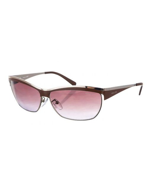 Police Pink Metal Sunglasses With Rectangular Shape S8764