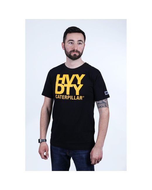 Caterpillar Blue Heavy Duty Cotton Short Sleeve T-Shirts for men