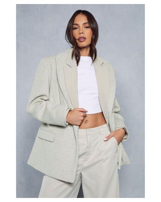 MissPap Gray Premium Wool Look Oversized Jacket