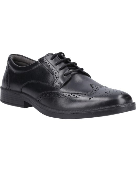 Hush Puppies Black Nolan Leather Brogues Shoes for men