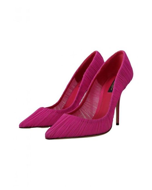 Dolce & Gabbana Purple Tulle Stiletto High Heels Pumps Shoes Silk