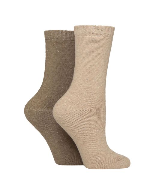 Glenmuir Brown 2 Pair Ladies Thermal Boot Socks
