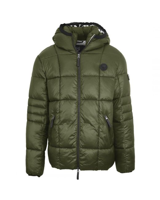 Philipp Plein Green Small Circle Logo Quilted Jacket Polyamide for men
