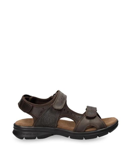 Panama Jack Black Salton Basics C1 Leather Sandals for men