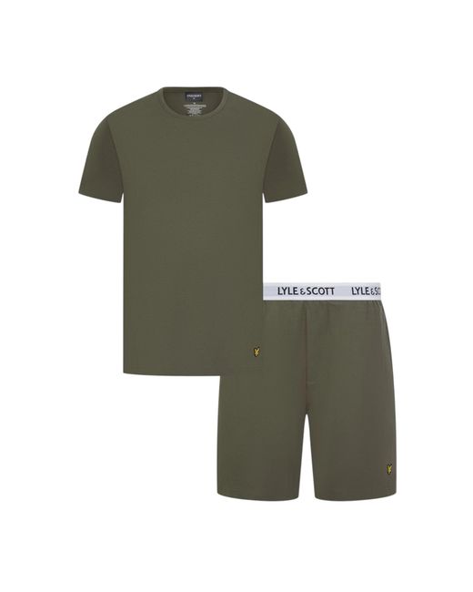 Lyle & Scott Blue And Lounge Sets Shorts T-Shirt Sleepwear Half Pant Sport New Set for men