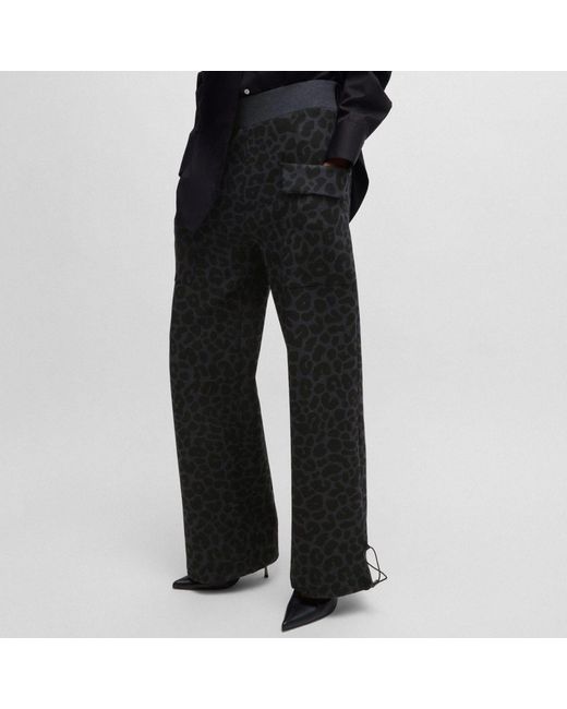 Boss Black Naomi X Animal-Print Tracksuit Bottoms