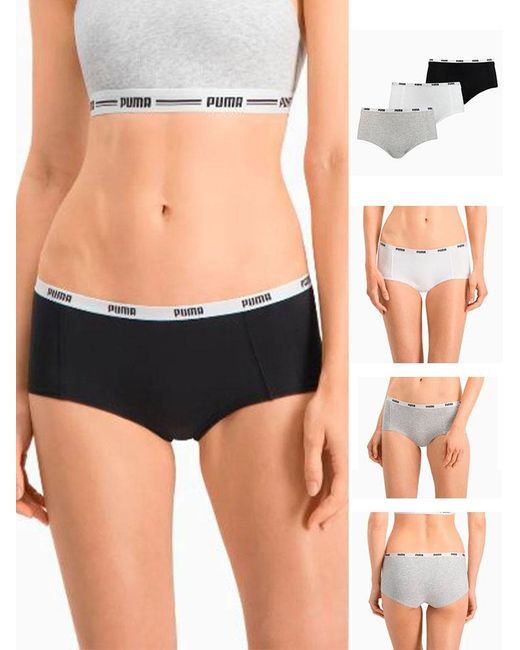 PUMA Black Mini Short Brief 3 Pack