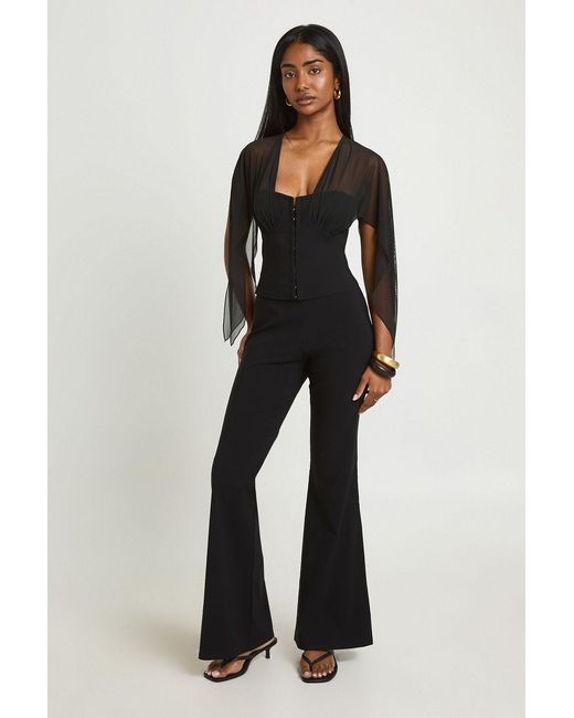 Boohoo Black Benglaine High Waist Flare Trouser