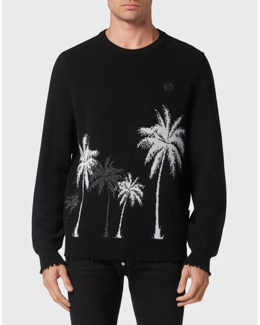 Philipp Plein Rundhalspullover Hawaii in Black für Herren