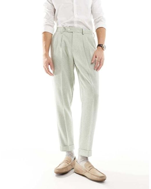 ASOS Green Smart Tapered Fit Chino Trousers for men