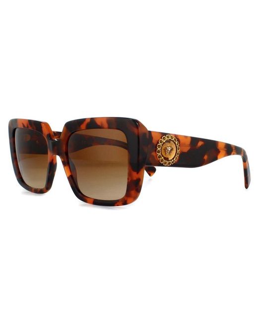 Versace Brown Square Havana Gradient Sunglasses