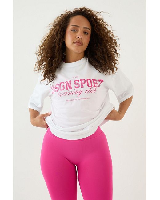 DSGN Studio Pink Sport Training Club Oversized T-Shirt