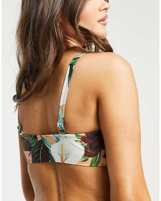 Missguided Green Fuller Bust Bandeau Bikini Top
