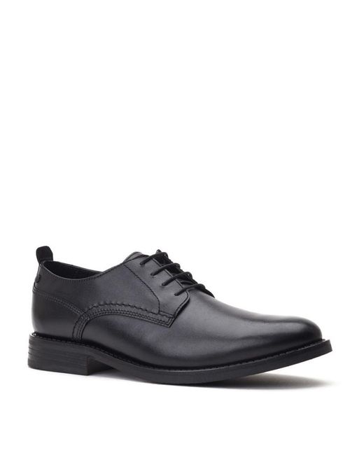 Base London Black Newman Washed Leather Derby Shoes for men