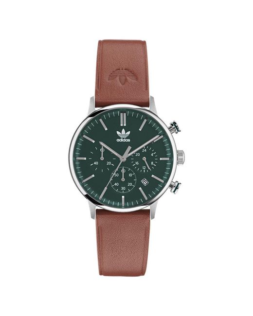 Adidas Originals Green Code One Chrono Watch Aosy22531 Leather