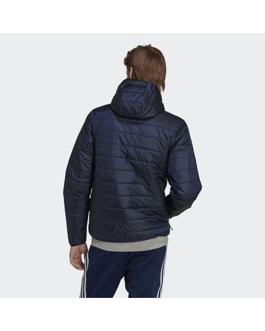 Adidas Originals Blue Padded Hooded Puffer Jacket for men