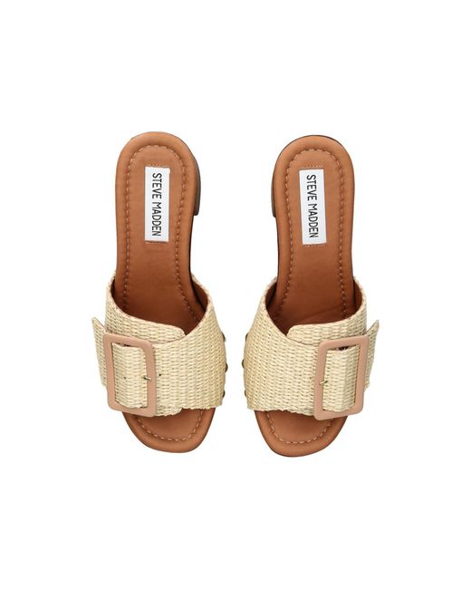 Steve Madden Brown Marlena Raffia Sandals