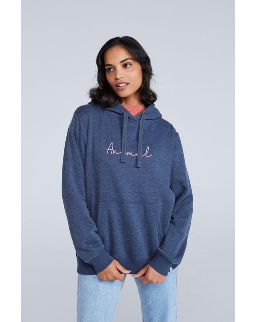 Mountain Warehouse Blue 'Maya' Hoodie With Front Pocket Breathable Cosy Pullover Cotton