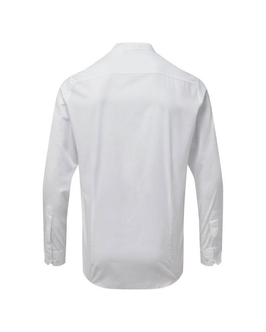 PREMIER White Adults Long Sleeve Grandad Shirt