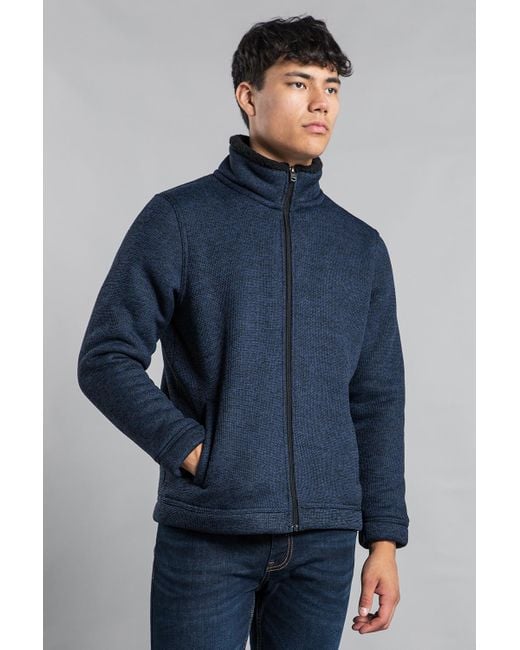 Kensington Eastside Blue Zip-Through Funnel Neck Fleece Jacket for men