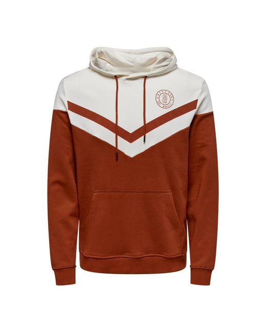 Only & Sons Brown Regular Fit Hoodie for men