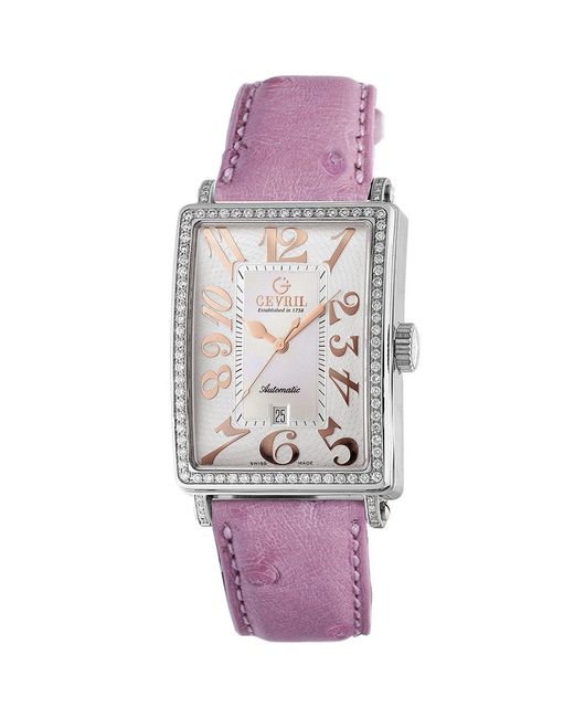 Gevril Pink 6208Rl Glamour Automatic Diamond Watch