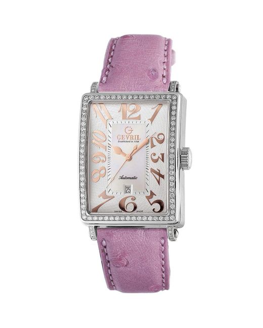 Gevril Pink 6208Rl Glamour Automatic Diamond Watch