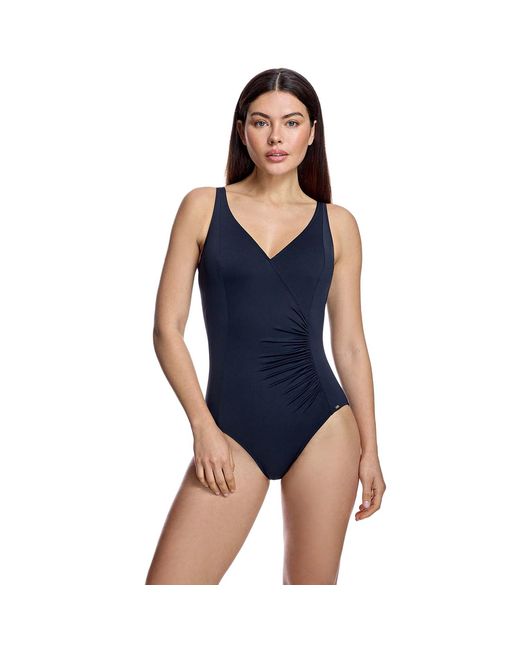 Ory Blue Swimsuit Cross Neckline Bathing Suit W261673