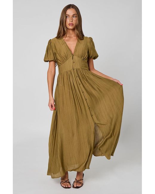 Urban Bliss Green Button Front Maxi Dress