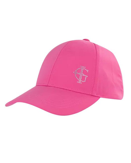 Island Green Pink Ladies Diamante Logo Baseball Cap Cotton