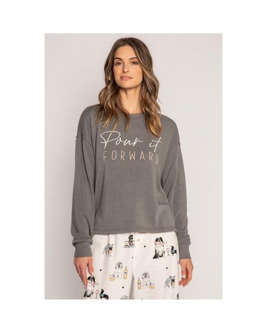 Pj Salvage Gray Crew Neck Shirt