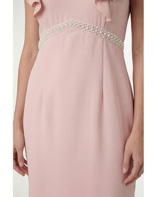 Wallis Pink Petite Crepe Embellsihed Pencil Dress