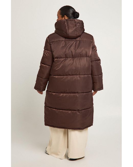 Boohoo Natural Plus Longline Puffer Jacket