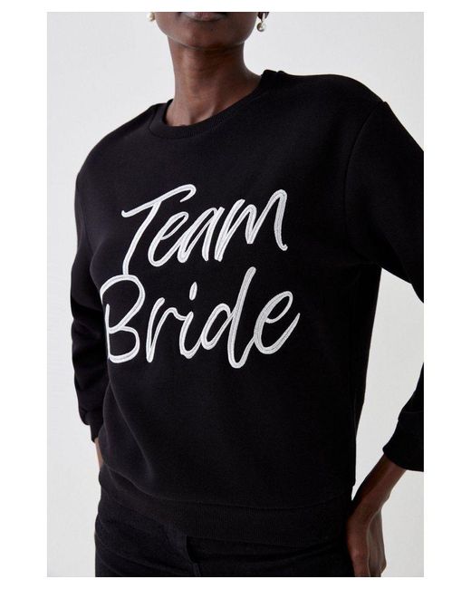 Coast Black Team Bride Embroidered Sweatshirt Cotton