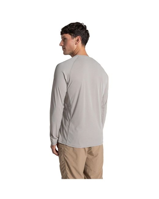 Craghoppers Gray Solarshield+ Nosilife Long-Sleeved T-Shirt (Parchment) for men