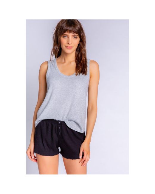 Pj Salvage Gray Ribbed Shorts