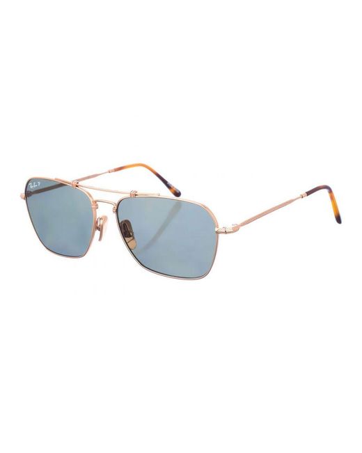 Ray-Ban Blue Rectangular Shape Metal Sunglasses Rb8136M914358