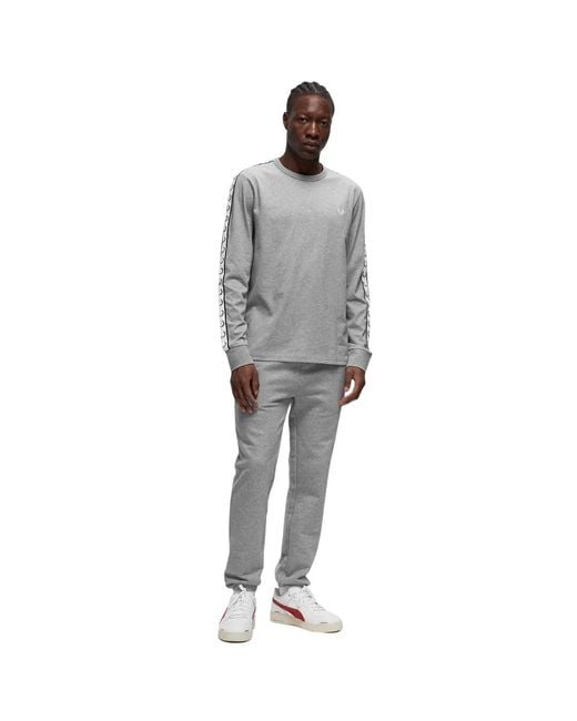 Fred Perry Gray Loopback Sweat Pants Cotton for men
