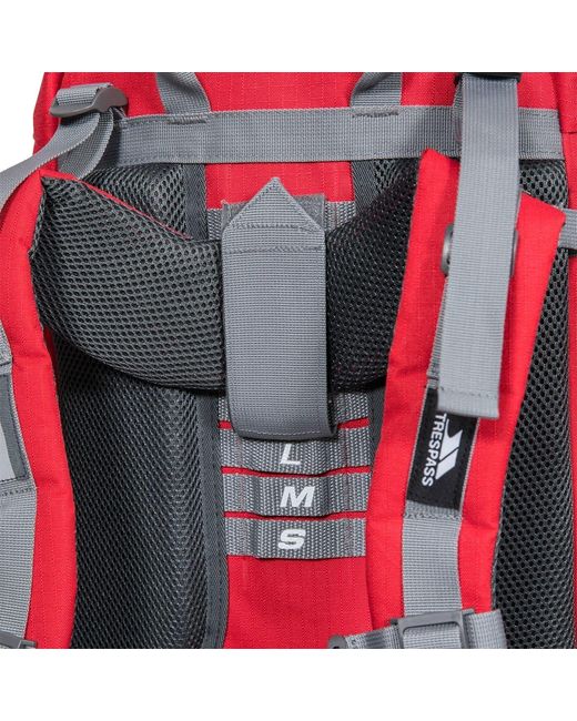 Trespass Red Accessories Trek 66L Rucksack Backpack With Logo