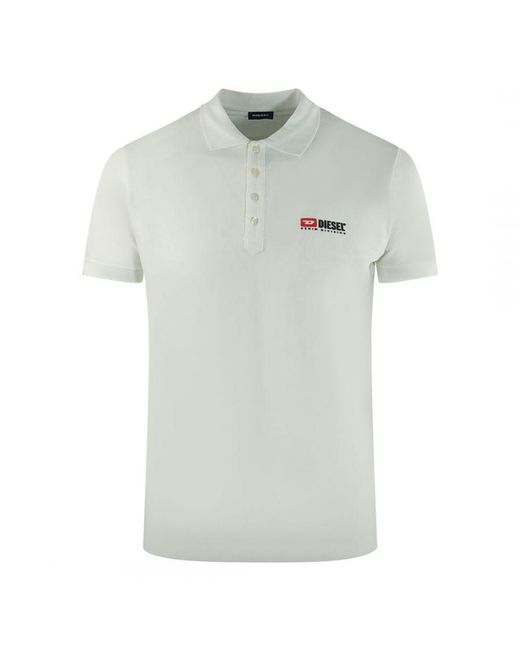 DIESEL White Division Logo Polo Shirt for men