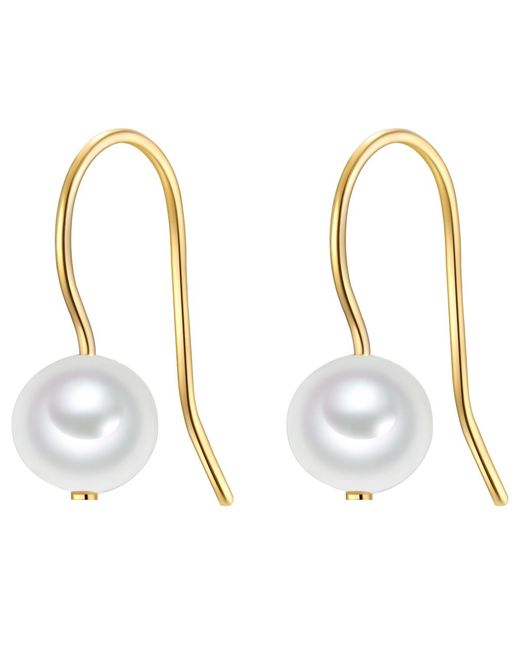 Valero Pearls Metallic Drop Earring Sterling Freshwater Cultured Pearl