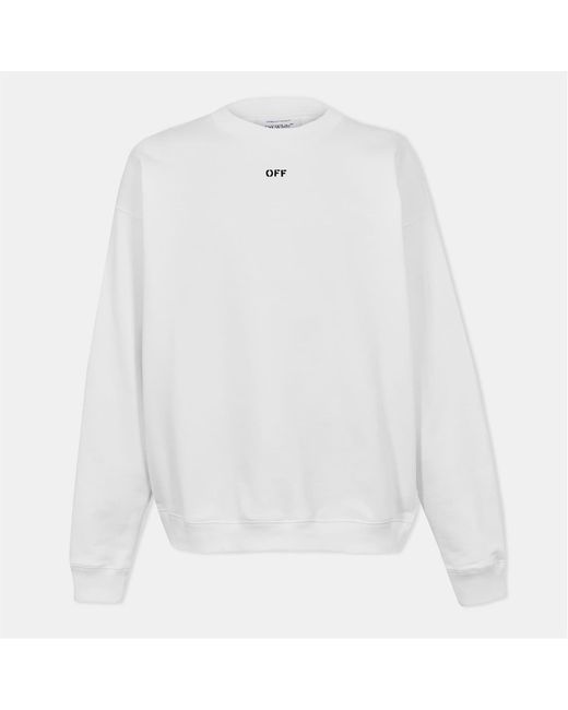 Off-White c/o Virgil Abloh White Off Crew Neck Drop Shoulder Long Sleeve Sweatshirt for men