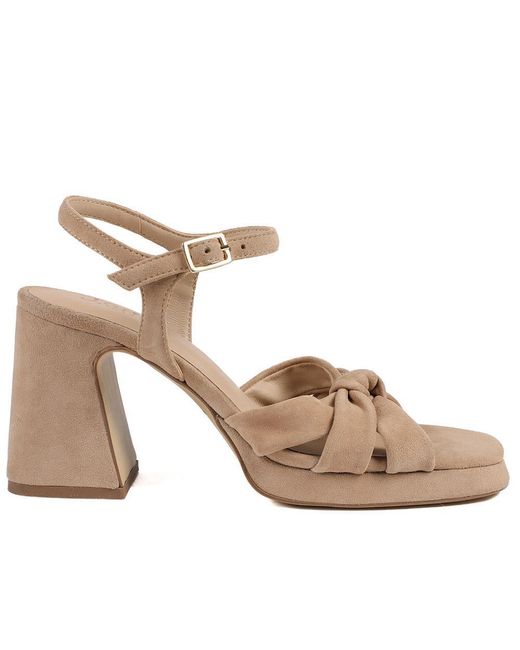 Jones Bootmaker Brown Gloriana Block Heel Leather Buckled Sandals