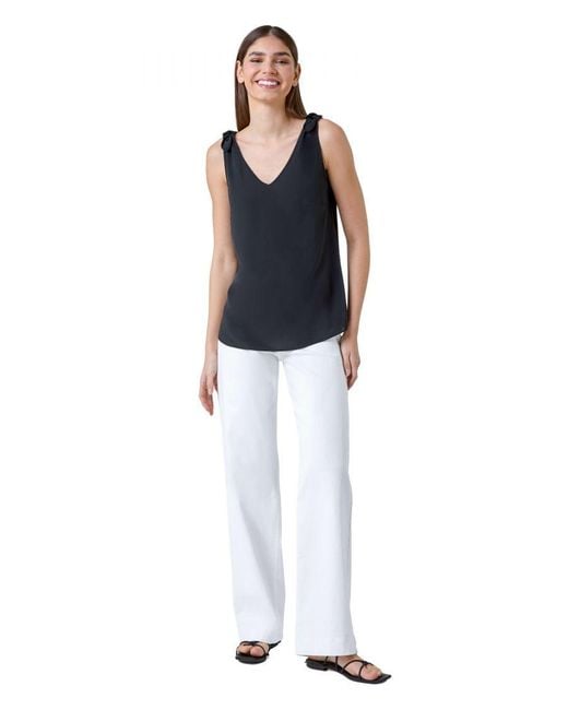 Roman Blue Tie Detail Strap Cami Top