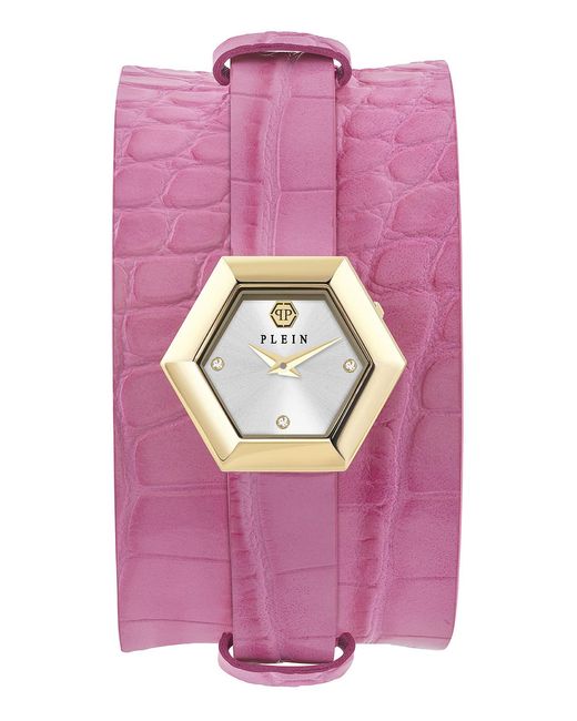 Philipp Plein Pink La Jungle De Watch Pw6Fa0125 Leather