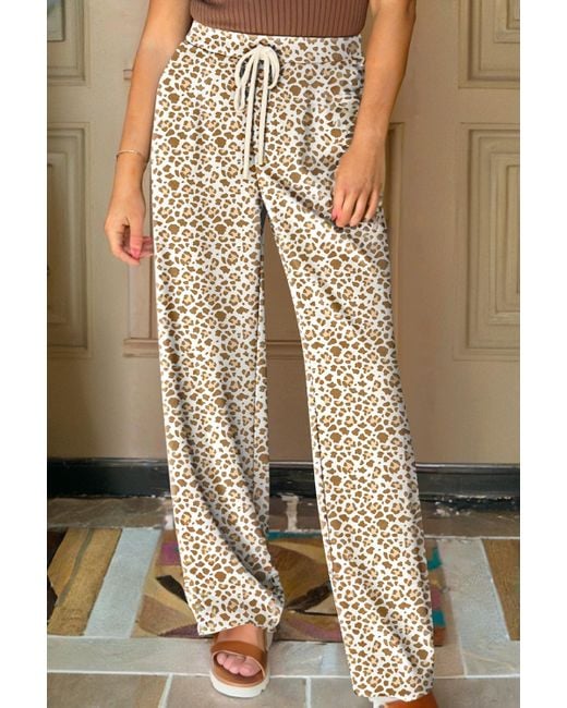 Azura Exchange Wijde Pantalon Met Touwsluiting in het Brown