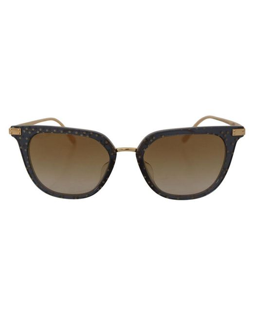 Dolce & Gabbana Brown Dotted Irregular Sunglasses