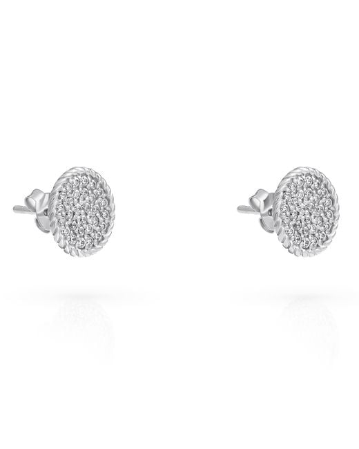 Orphelia Metallic 'Bella' 925 Sterling Stud Earrings