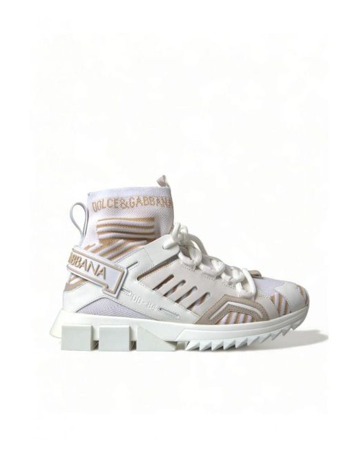 Dolce & Gabbana White Sorrento Socks Sneakers Shoes