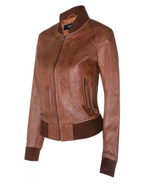 Infinity Leather Brown Classic Ma-1 Bomber Jacket-Newcastle